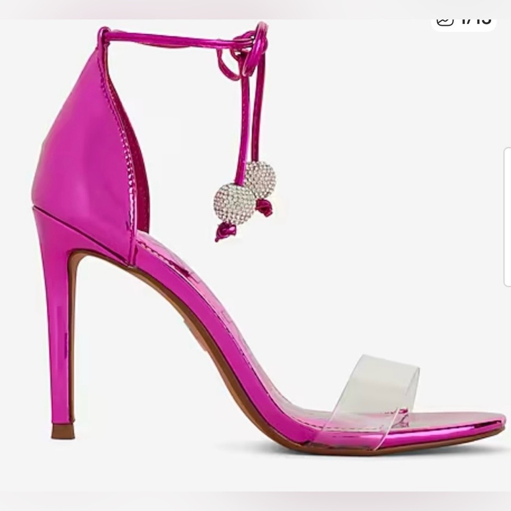 💖✨ NWT EXPRESS Neon Berry Clear Strap Heels Size 8 ✨💖